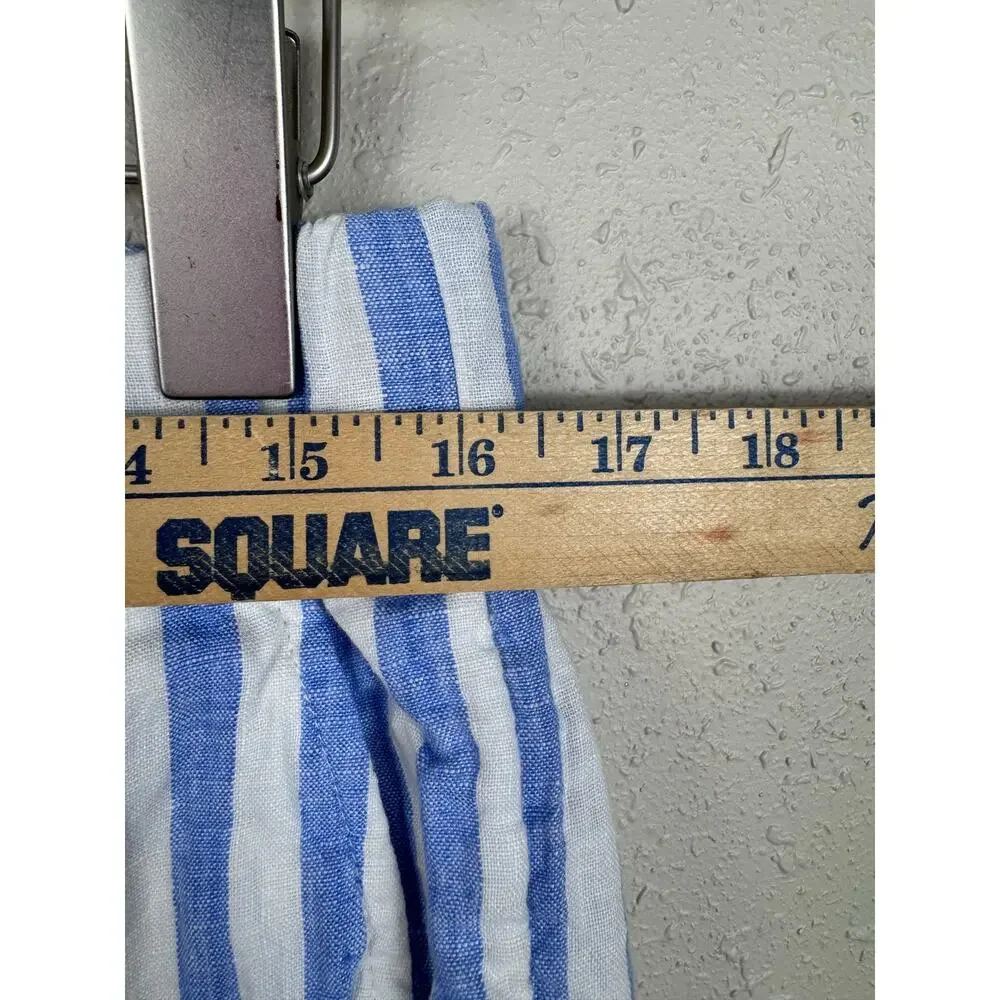 J. Crew Blue and white Striped Shorts 100% Linen Womens Size Medium